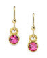 ფოტო #2 პროდუქტის 14K Gold-tone Round Crystal Wire Drop Earring