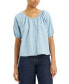 ფოტო #1 პროდუქტის Women's Leanne Button-Front Puff-Sleeve Top