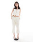 Reclaimed Vintage capri trousers with bows in white co-ord