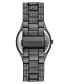 ფოტო #3 პროდუქტის Women's Black-Tone Metal Bracelet and Accented with Black Crystals Watch, 40mm