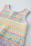 Striped open-knit top