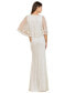 ფოტო #2 პროდუქტის Women's Cape Sleeve V-Neck Beaded Gown