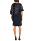 Sequined Cape Sheath Dress