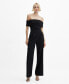 Фото #1 товара Women's Gathered Detail Off-The-Shoulder Jumpsuit