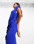 Фото #4 товара & Other Stories midi dress with fluted wrap in bright blue