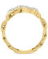 ფოტო #3 პროდუქტის EFFY® Diamond Baguette & Round Chain Link Double Ring (1/4 ct. t.w.) in 14k Gold