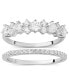 ფოტო #1 პროდუქტის 2-Pc. Set Cubic Zirconia Horizontal Cluster Ring & Fitted Band in Sterling Silver, Created for Macy's