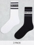 Dickies genola crew socks in white and black multi two pack