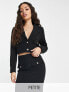 Фото #1 товара Extro & Vert Petite cropped blazer with pocket details in black co-ord