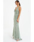 Фото #3 товара Women's Sequin V-Neck Strappy Evening Dress