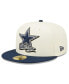 ფოტო #4 პროდუქტის Men's Cream, Navy Dallas Cowboys 2022 Sideline 59FIFTY Fitted Hat