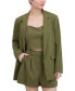 Фото #1 товара Women's Washed Twill Open Front Blazer