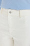 Culotte Yüksek Bel Paça Ucu Kesik Bilek Boy Beyaz Jean Pantolon B5012ax24sm