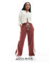 Фото #2 товара ASOS DESIGN Petite pull on trouser with contrast panel in terracota