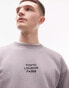 Topman oversized sweatshirt with Tokyo Paris London with front and back print in grey