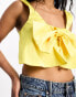 ASOS DESIGN structured satin cami with bow detail in yellow 44 - фото #4