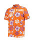 ფოტო #3 პროდუქტის Men's Orange Clemson Tigers Floral Button-Up Shirt