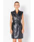 ფოტო #2 პროდუქტის Women's Leather Double Breasted Mini Dress