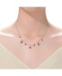 ფოტო #2 პროდუქტის Sterling Silver with Rose Gold Plated Ruby Cubic Zirconia Charm Necklace