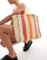 My Accessories stripe straw bag