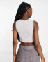 Daisy Street racer crop vest with cut outs in grey marl