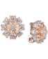 ფოტო #1 პროდუქტის Crystal Flower Clip-On Button Earrings