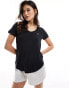 Фото #1 товара Hollister logo v-neck t-shirt in black