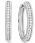 ფოტო #3 პროდუქტის Diamond Hoop Earrings in Sterling Silver (1/4 ct. tw.)