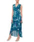 ფოტო #1 პროდუქტის Women's Printed Tie-Waist High-Low Dress