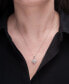 Фото #2 товара Macy's diamond Cluster 18" Pendant Necklace (1/10 ct. t.w.) in Sterling Silver, Created for Macy's