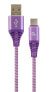 Gembird CC-USB2B-AMCM-1M-PW - 1.8 m - USB A - USB C - USB 2.0 - 480 Mbit/s - Violet - White
