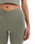 ASOS 4505 slim kick legging with wrap waist in soft touch fabric in olive green