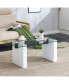 Glass Coffee Table with White Decorative Columns - Ct-1546