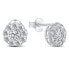 Impressive silver earrings with zircons Flowers EA331W