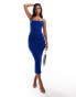 Фото #1 товара Vesper spaghetti cami strap bodycon midi dress in cobalt