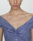 Фото #4 товара Women's Bare Shoulders Striped Dress