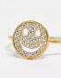 Фото #2 товара Seol + Gold 18ct gold vermeil smile cubic zirconia ring