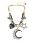 Фото #1 товара Betsey Johnson faux Stone Celestial Bib Necklace