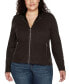 Black Label Plus Size Motorcycle Sweater Jacket