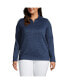 Plus Size School Uniform Sweater Fleece Quarter Zip Pullover True Navy Heather, 3X - фото #1