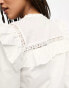 Фото #4 товара Miss Selfridge victoriana lace insert shirt in white