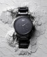 ფოტო #6 პროდუქტის Men's Chrono Ceramic Black Bracelet Watch, 45mm