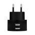 LogiLink USB socket adapter - 2x USB-port for Fast Charging - 10.5W - Indoor - AC - 5 V - Black