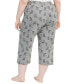 Womens Plus Size Sleepwell Printed Knit Capri Pajama Pant made with Temperature Regulating Technology