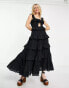 Фото #2 товара Reclaimed Vintage maxi smock dress with tiers in black