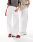 COLLUSION unisex carpenter skate jeans in white