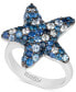 ფოტო #1 პროდუქტის EFFY® Sapphire Starfish Ring (3 ct. t.w.) in Sterling Silver