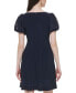 ფოტო #2 პროდუქტის Women's Embroidered-Hem Balloon-Sleeve Dress