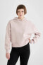 Boxy Fit Kapüşonlu Kalın Sweatshirt B8570ax23wn