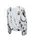 ფოტო #4 პროდუქტის Women's Threads White and Black Brooklyn Nets Aquarius Tie-Dye Cropped V-Neck Long Sleeve T-shirt